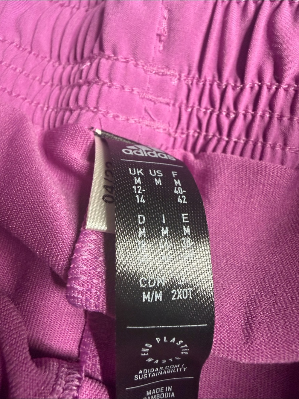 adidas Women's Lavender Pink Athletic Shorts with Drawstring built in ball short - Picture 3 of 6